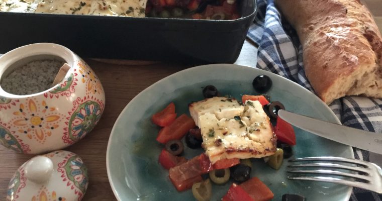 marinierter Feta mit Antipasti