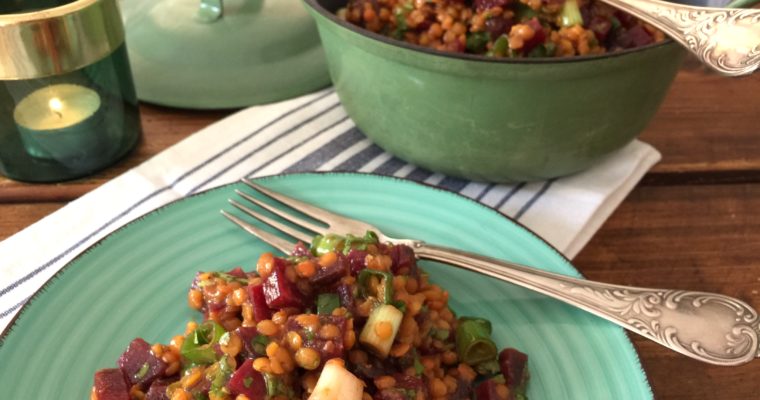 Salat mit roten Linsen