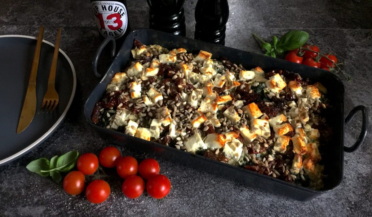 so lecker: Spinat und Feta mit getrockneten Tomaten